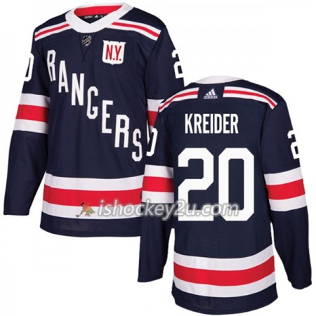 Mænd NHL New York Rangers Trøje Chris Kreider 20 Adidas 2017-2018 mørkeblå 2018 Winter Classic Authentic
